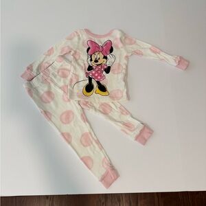 Disney Minnie Mouse Pink and White Polka Dot Pajama Set